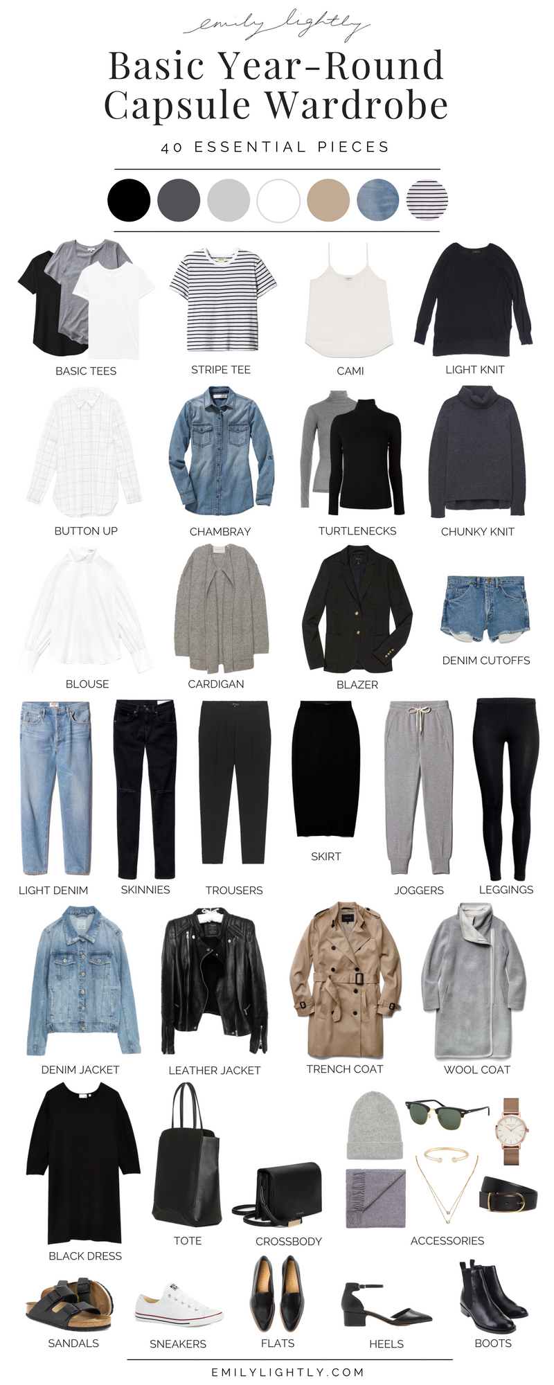 A Basic Year-Round Capsule Wardrobe - Emily Lightly