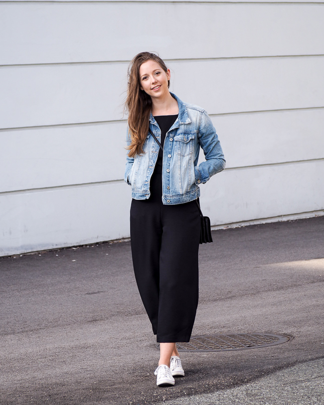 Fashion Look Featuring ZESICA Jumpsuits & Rompers and J.Crew Denim Jackets  by themotherchic - ShopStyle