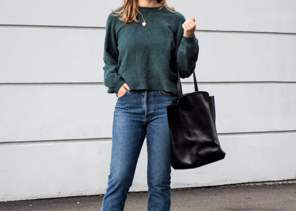 Fall Outfit Inspiration - Cozy Sweater, Denim & Ankle Boots
