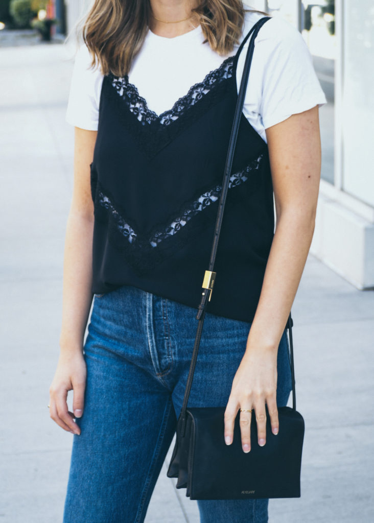 rooftop  Outfit ripped jeans, Tank top layered, Black tank tops