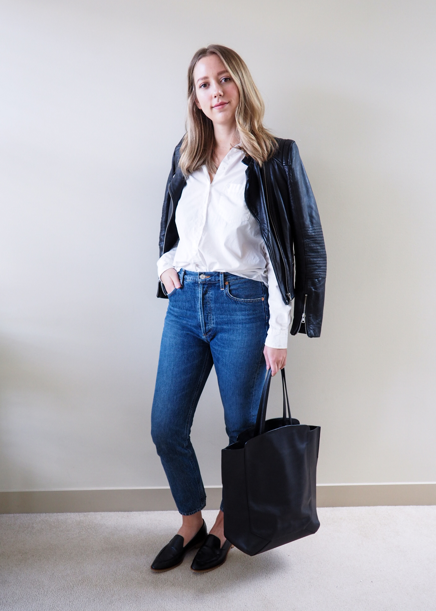 A Classic White Button Down Top for Spring on Life with Emily