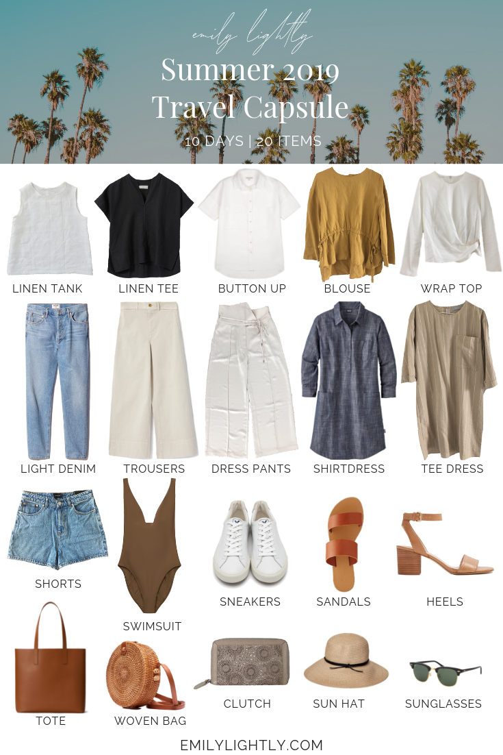 What's in My Summer 2019 Travel Capsule Wardrobe - Emily Lightly