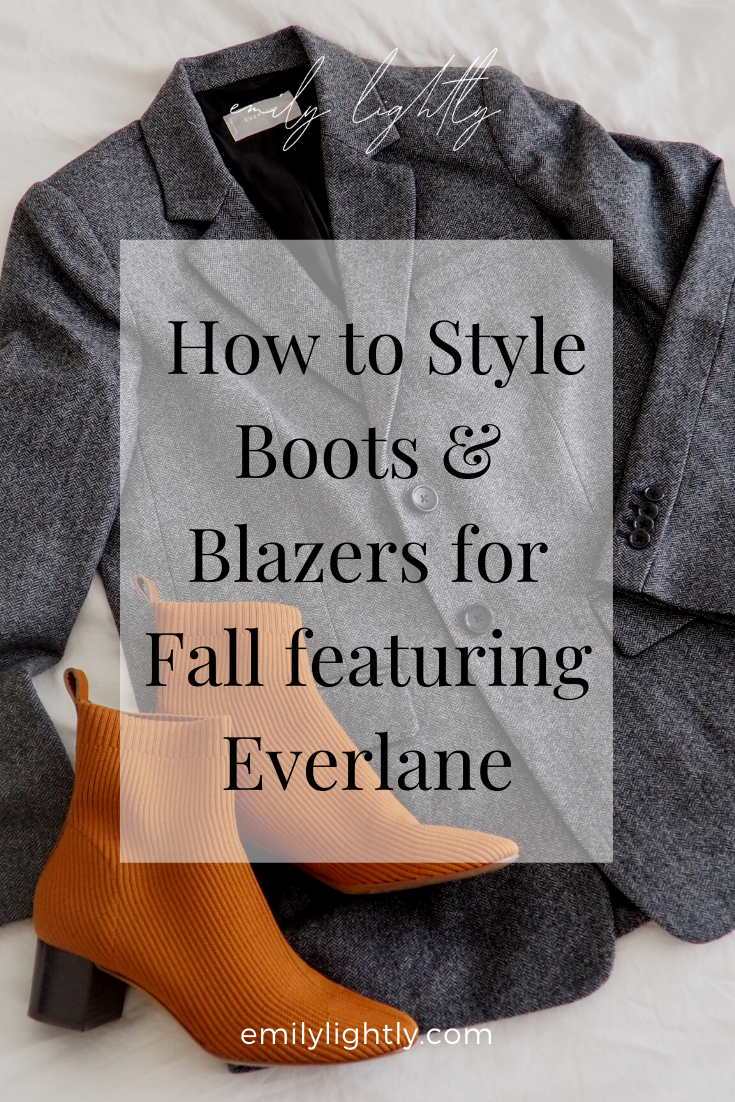 How to Style Boots & Blazers for Fall featuring Everlane - Emily Lightly