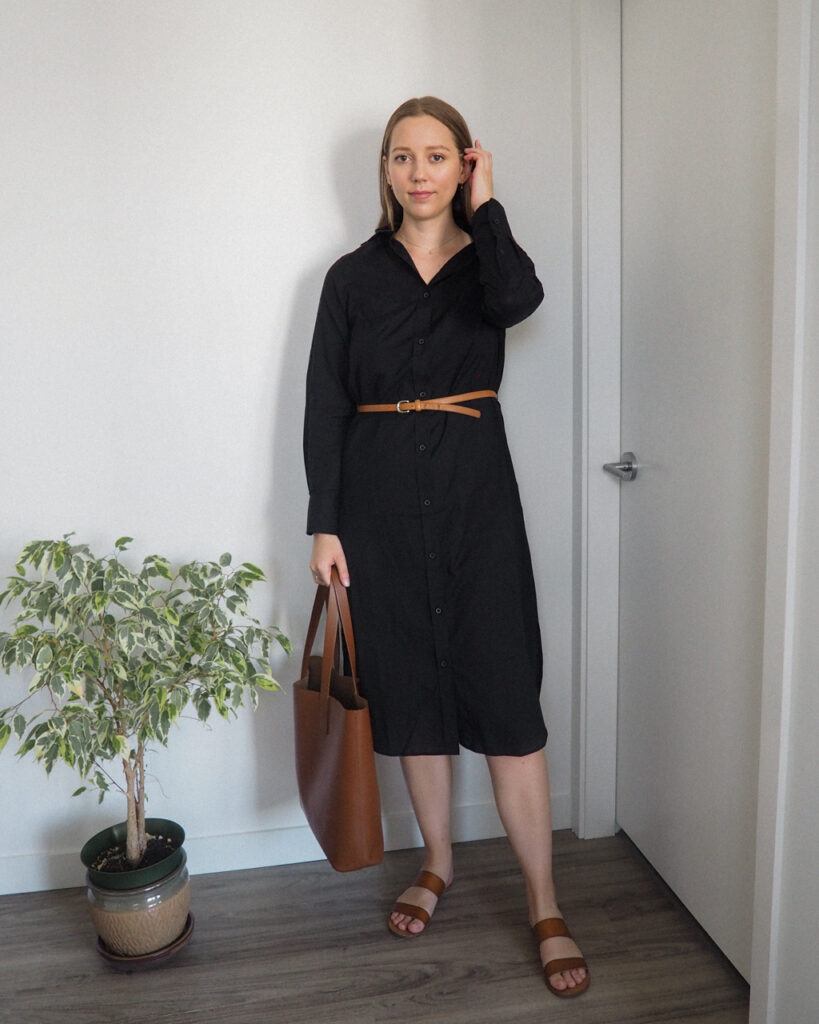 Styling a Shirt Dress 5 Ways featuring Kotn - Emily Lightly