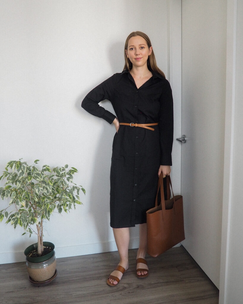 Styling a Shirt Dress 5 Ways featuring Kotn - Emily Lightly