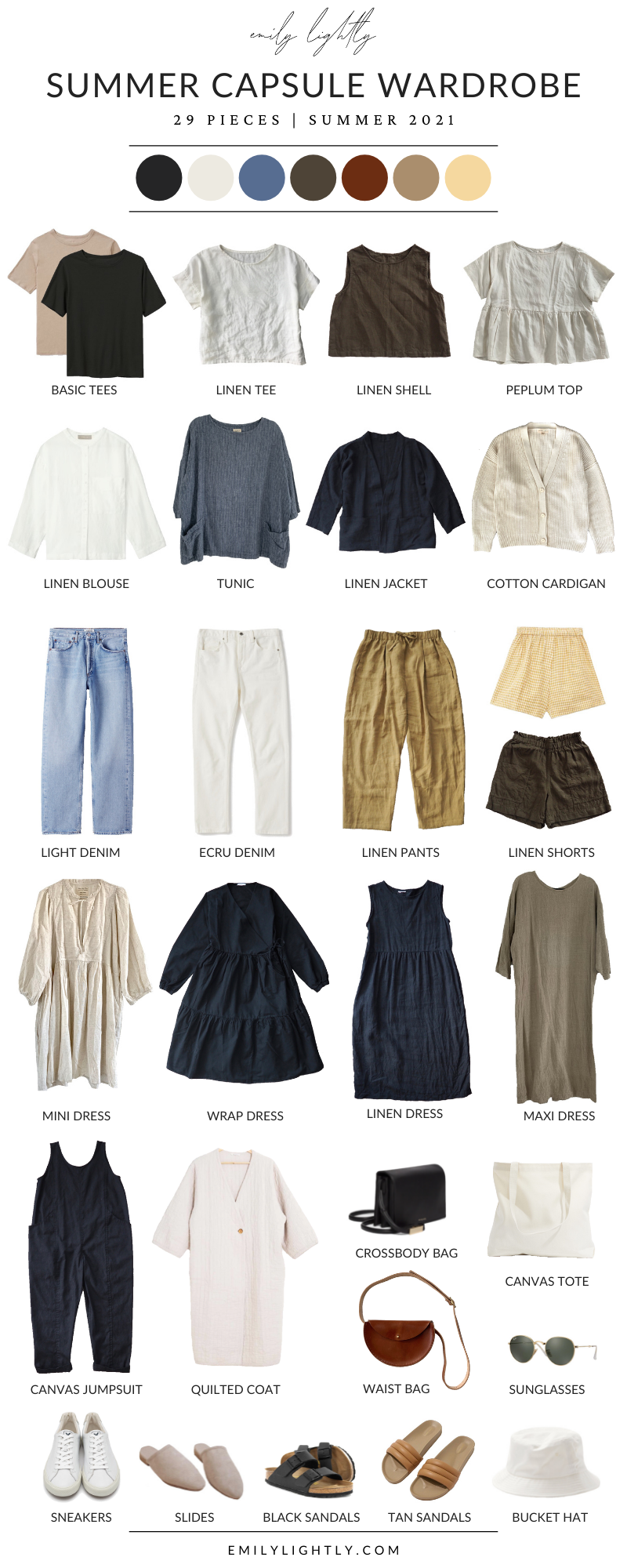 20 Piece Easy Summer Capsule Wardrobe - Cotton Stem