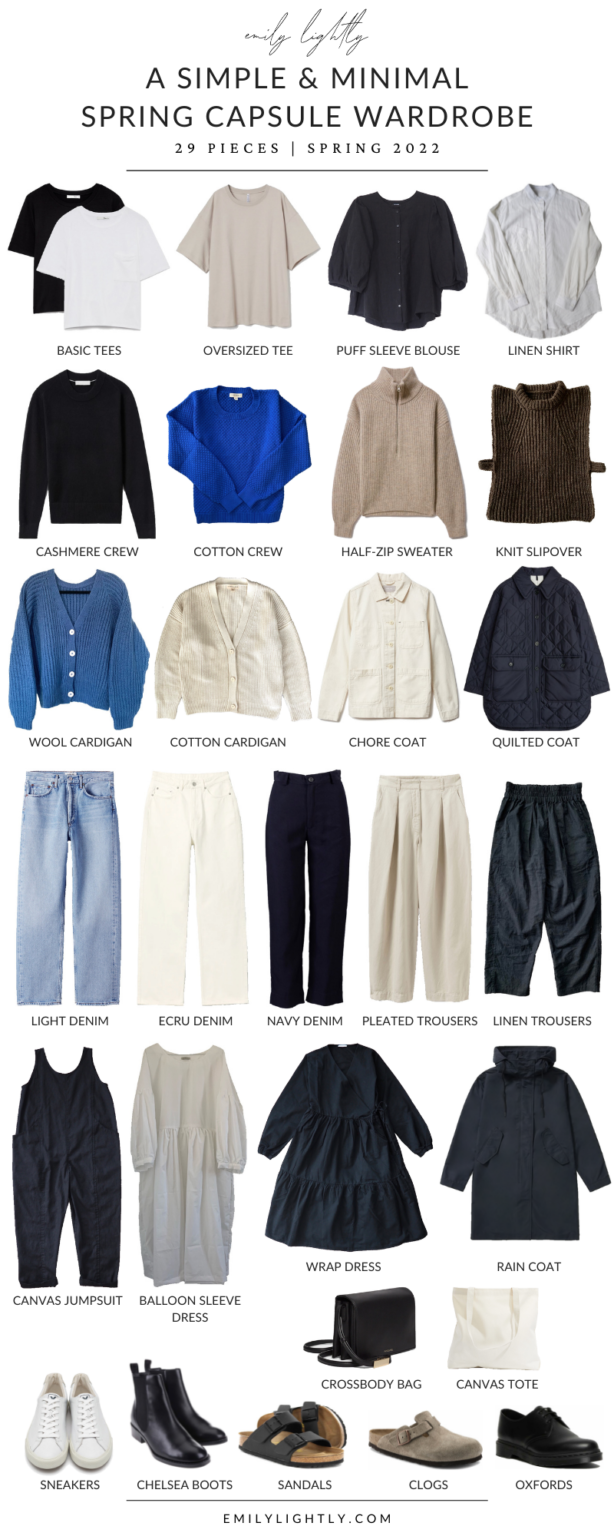 A Simple & Minimal Capsule Wardrobe for Spring - Emily Lightly