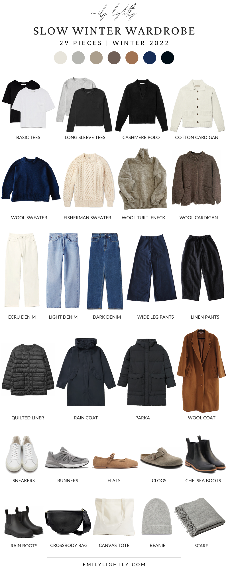 A Basic Winter Capsule Wardrobe - 24 Essential Pieces - Emily Lightly